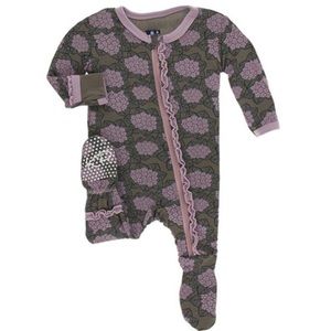 Kickee Pants Muffin Ruffle Sleeper African Violets